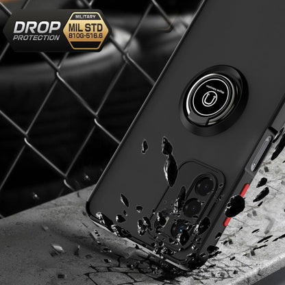 For ZTE Blade V40 Vita Q Shadow 1 Series TPU + PC Phone Case with Ring(Black+Red) - free shipping - PMC Jewellery - Order now!