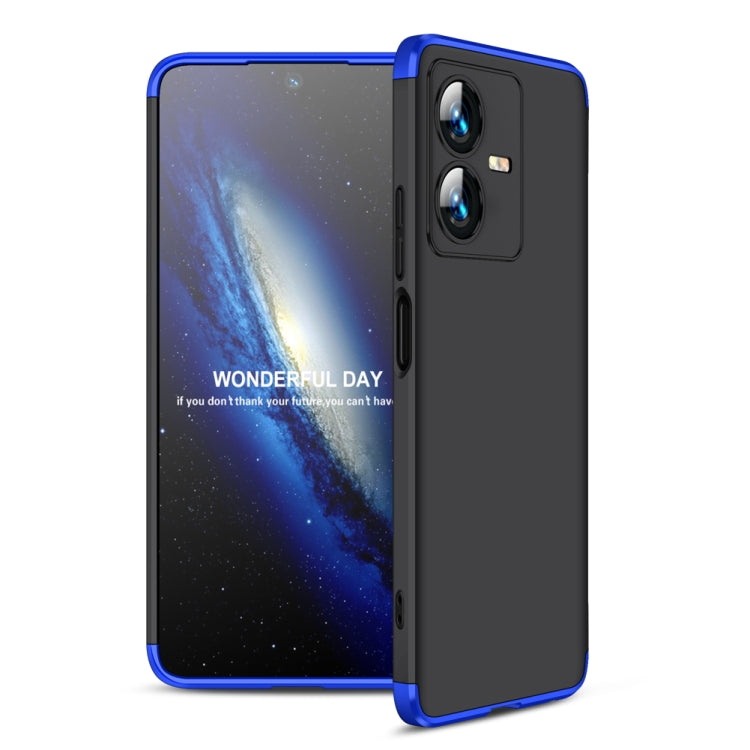 For vivo Y22 / Y22s GKK Three Stage Splicing Full Coverage PC Phone Case(Black Blue) - vivo Cases by GKK | Online Shopping South Africa | PMC Jewellery | Buy Now Pay Later Mobicred