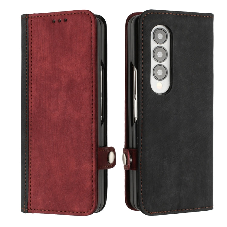 For Samsung Galaxy Z Fold 4 5G Side Buckle Double Fold Leather Phone Case(Red) - free shipping - PMC TechLife - Order now!