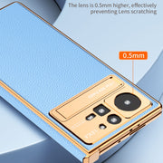 For Xiaomi Mix Fold 2 Electroplated Frame Plain Leather Phone Case(Green)