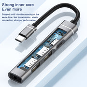 USB-C / Type-C to 3.5mm + 2USB + Type-C HUB Docking Station(Grey)