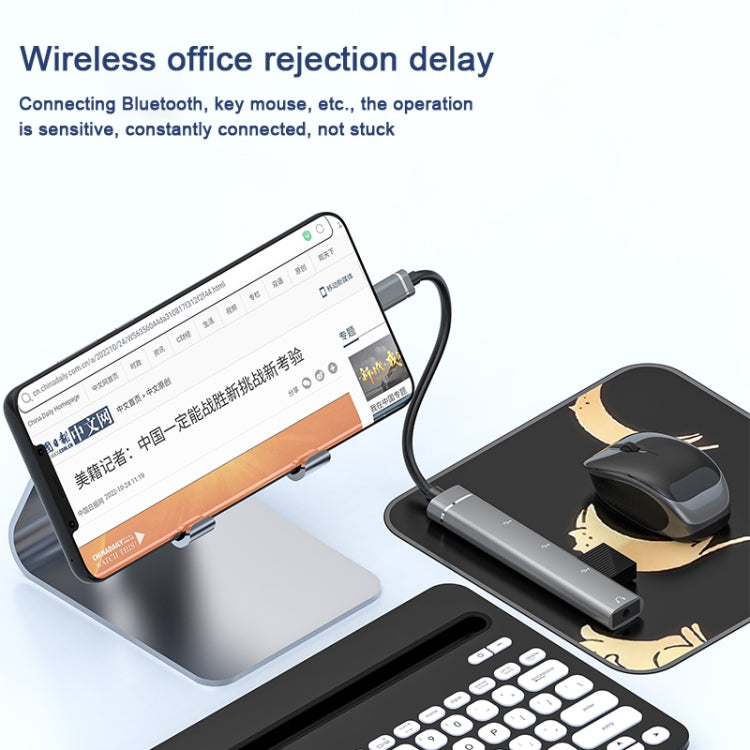 USB-C / Type-C to 3.5mm + 2USB + Type-C HUB Docking Station(Grey) - USB HUB by PMC TechLife | Online Shopping South Africa | PMC TechLife | Buy Now Pay Later Mobicred