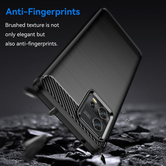 For Motorola Moto G72 5G Brushed Texture Carbon Fiber TPU Phone Case(Black)