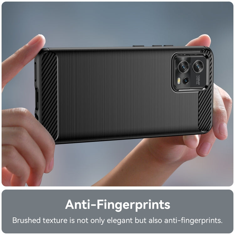 For Motorola Moto G72 5G Brushed Texture Carbon Fiber TPU Phone Case(Black) - Motorola Cases by PMC TechLife | Online Shopping South Africa | PMC TechLife