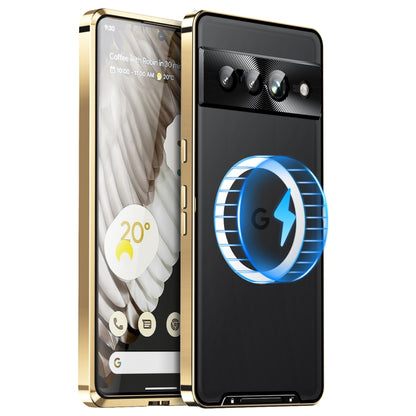 For Google Pixel 7 Pro MagSafe Magnetic Frosted Metal Phone Case(Gold) - free shipping - PMC Jewellery - Order now!