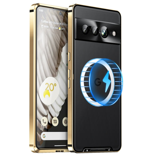 For Google Pixel 7 Pro MagSafe Magnetic Frosted Metal Phone Case(Gold) - free shipping - PMC Jewellery - Order now!