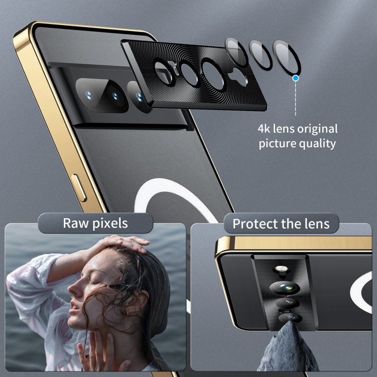 For Google Pixel 7 Pro MagSafe Magnetic Frosted Metal Phone Case(Gold) - free shipping - PMC Jewellery - Order now!