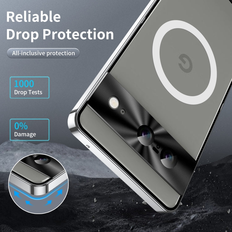 For Google Pixel 8 MagSafe Magnetic Frosted Metal Phone Case(Silver)
