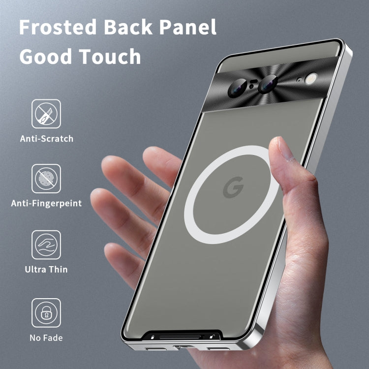For Google Pixel 8 MagSafe Magnetic Frosted Metal Phone Case(Silver) - Google Cases by PMC Jewellery | Online Shopping South Africa | PMC Jewellery | Buy Now Pay Later Mobicred