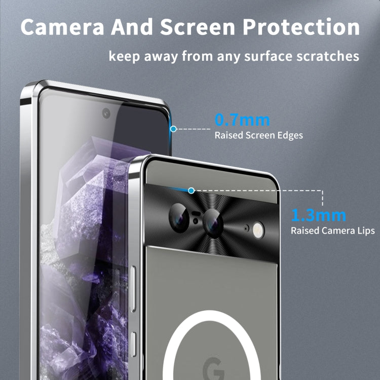 For Google Pixel 8 MagSafe Magnetic Frosted Metal Phone Case(Silver) - Google Cases by PMC Jewellery | Online Shopping South Africa | PMC Jewellery | Buy Now Pay Later Mobicred