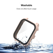 Compatible with Garmin Venu Sq2 PC + 9H Tempered Glass Integrated Protective Watch Case(Black)