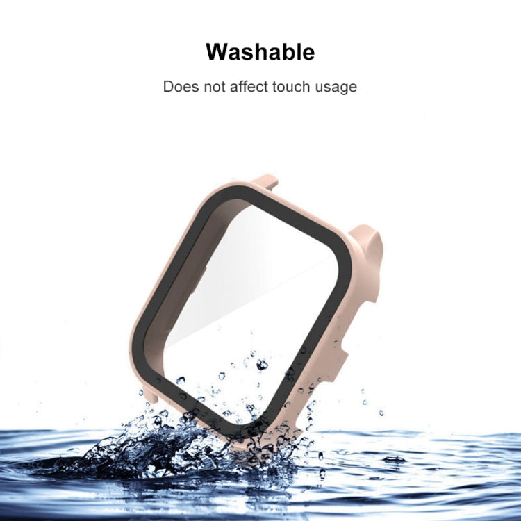 Compatible with Garmin Venu Sq2 PC + 9H Tempered Glass Integrated Protective Watch Case(Black)