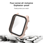 Compatible with Garmin Venu Sq2 PC + 9H Tempered Glass Integrated Protective Watch Case(Black)