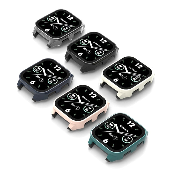 Compatible with Garmin Venu Sq2 PC + 9H Tempered Glass Integrated Protective Watch Case(Black)