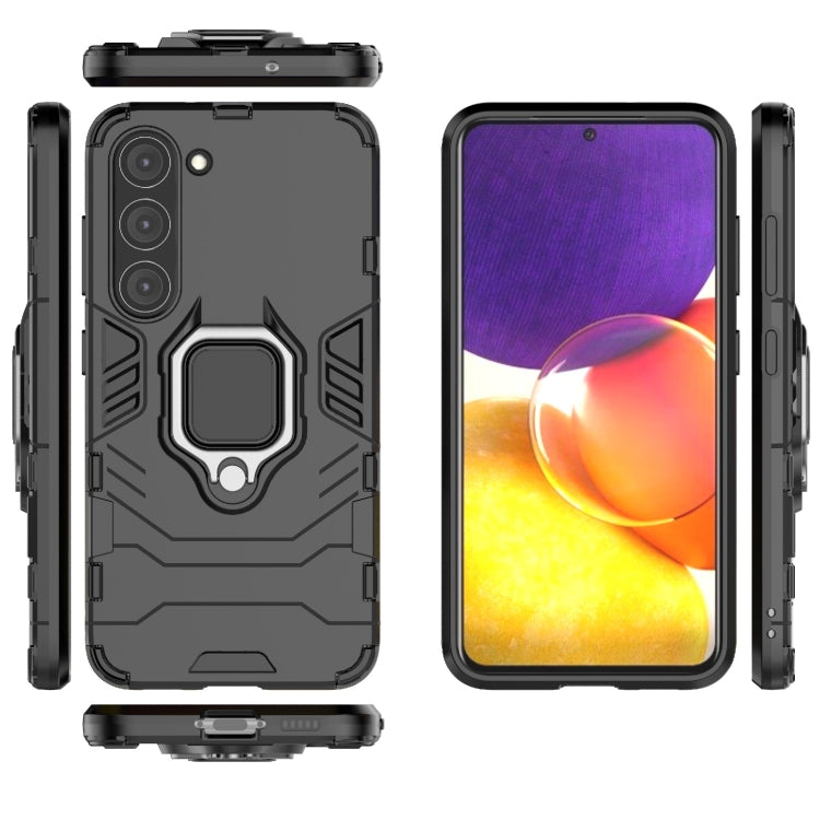 For Samsung Galaxy S23 5G Magnetic Ring Holder PC + TPU Phone Case(Black)
