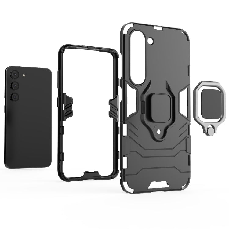 For Samsung Galaxy S23 5G Magnetic Ring Holder PC + TPU Phone Case(Black)