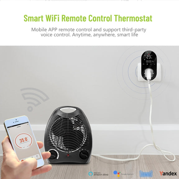 BHT12-E Plug-in LED Thermostat Without WiFi, EU Plug(Black)