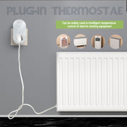 BHT12-E Plug-in LED Thermostat Without WiFi, EU Plug(Black)