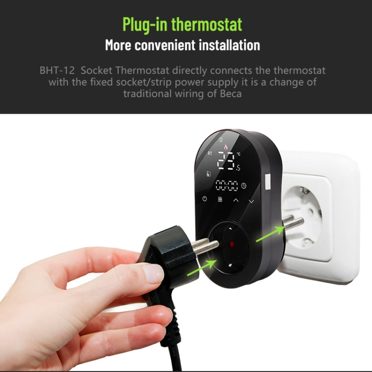 BHT12-EW Plug-in LED Thermostat With WiFi, EU Plug(Blue) - Thermostat & Thermometer by PMC TechLife | Online Shopping South Africa | PMC TechLife | Buy Now Pay Later Mobicred