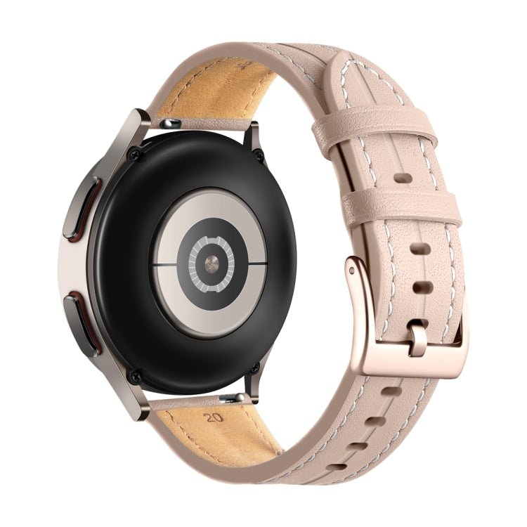 20mm Unusual Fluted Leather Watch Band(Light Pink) - 20mm Bands by PMC TechLife | Online Shopping South Africa | PMC TechLife | Buy Now Pay Later Mobicred