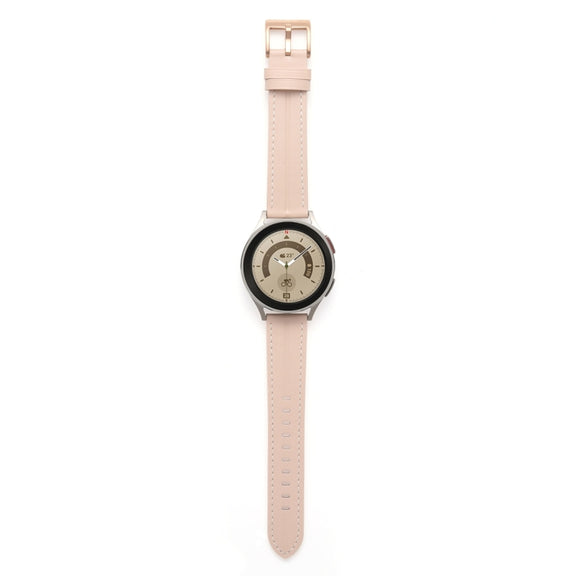 20mm Unusual Fluted Leather Watch Band(Light Pink)