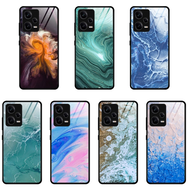 For Xiaomi Redmi Note 12 Pro 5G China Marble Pattern Glass Phone Case(Water Waves)