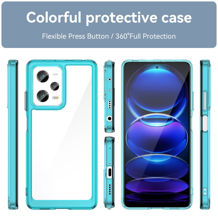 For Xiaomi Redmi Note 12 Pro 5G China Colorful Series Acrylic + TPU Phone Case(Transparent Blue) - free shipping - PMC TechLife - Order now!