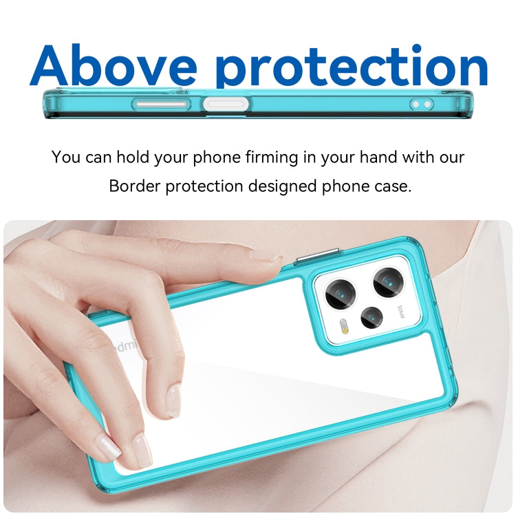 For Xiaomi Redmi Note 12 Pro 5G China Colorful Series Acrylic + TPU Phone Case(Transparent Blue) - free shipping - PMC TechLife - Order now!