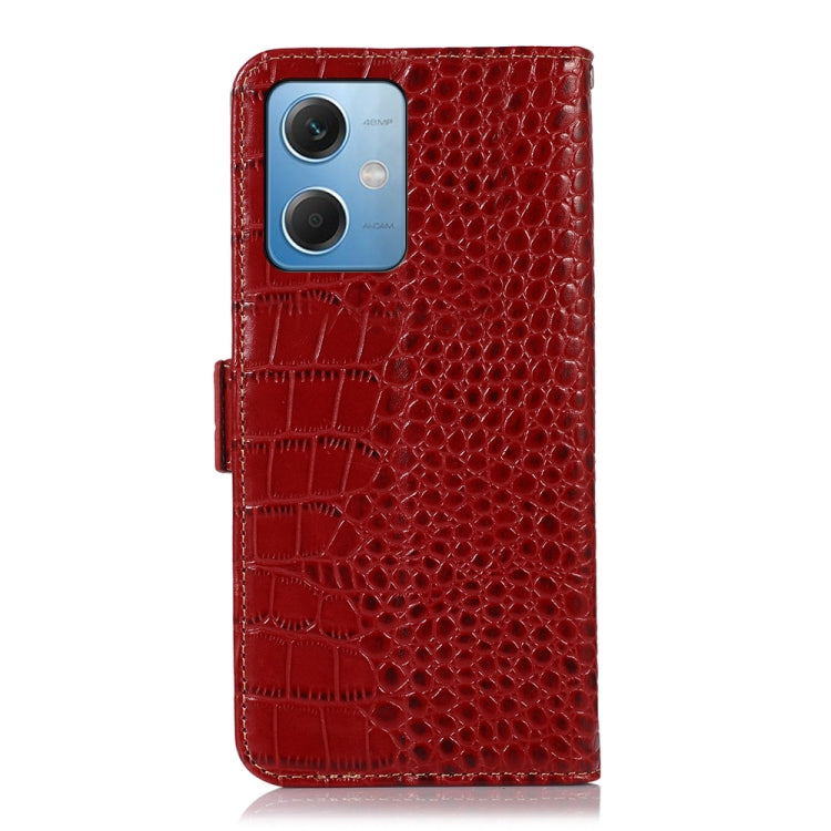 For Xiaomi Redmi Note 12 China Crocodile Top Layer Cowhide Leather Phone Case(Red) - Note 12 Cases by PMC TechLife | Online Shopping South Africa | PMC TechLife