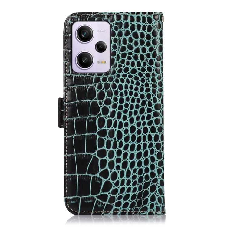For Xiaomi Redmi Note 12 Pro 5G China Crocodile Top Layer Cowhide Leather Phone Case(Green) - Note 12 Pro Cases by PMC TechLife | Online Shopping South Africa | PMC TechLife