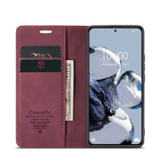 For Xiaomi 12T / 12T Pro CaseMe 013 Multifunctional Horizontal Flip Leather Phone Case(Wine Red)