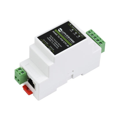 Waveshare Din Rail RS485 to RJ45 Serial Server with POE Function - free shipping - PMC Jewellery - Order now!