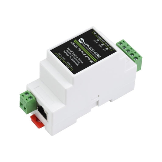 Waveshare Din Rail RS485 to RJ45 Serial Server with POE Function - free shipping - PMC Jewellery - Order now!