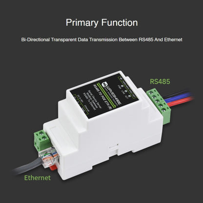Waveshare Din Rail RS485 to RJ45 Serial Server with POE Function - free shipping - PMC Jewellery - Order now!