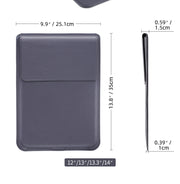 For MacBook 12 / 14 inch PU Leather 4 in 1 Laptop Bag with Functional Bracket(Space Gray)