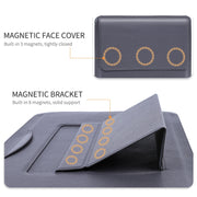 For MacBook 12 / 14 inch PU Leather 4 in 1 Laptop Bag with Functional Bracket(Space Gray)