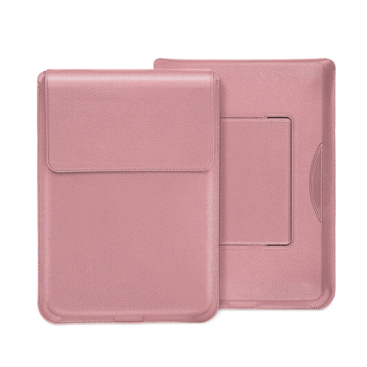 For MacBook 15 / 16 inch PU Leather 4 in 1 Laptop Bag with Functional Bracket(Rose Gold) - Protective Bags by PMC TechLife | Online Shopping South Africa | PMC TechLife