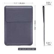 For MacBook 15 / 16 inch PU Leather 4 in 1 Laptop Bag with Functional Bracket(Black)