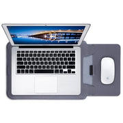 For MacBook 15 / 16 inch PU Leather 4 in 1 Laptop Bag with Functional Bracket(Space Gray)
