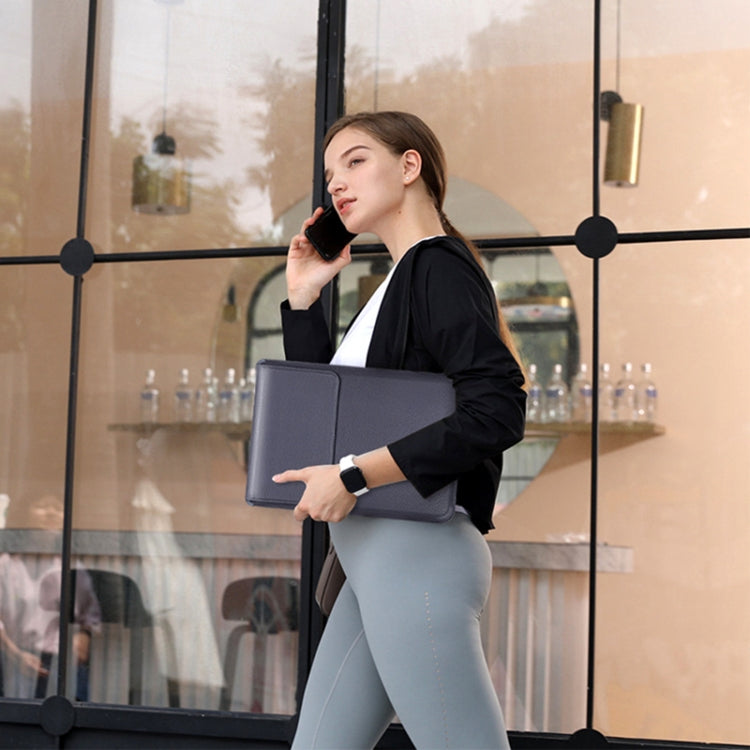 For MacBook 15 / 16 inch PU Leather 4 in 1 Laptop Bag with Functional Bracket(Black) - free shipping - PMC TechLife - Order now!