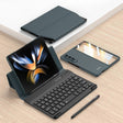 For Samsung Galaxy Z Fold4 GKK Magnetic Folding Bluetooth Keyboard Leather Case with Pen + Phone Case (Dark Green) - Samsung Keyboard by GKK | Online Shopping South Africa | PMC TechLife