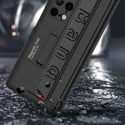 For Huawei Mate X2 GKK Magnetic Hinge Integrated Phone Case with Wrist Strap(Blue)