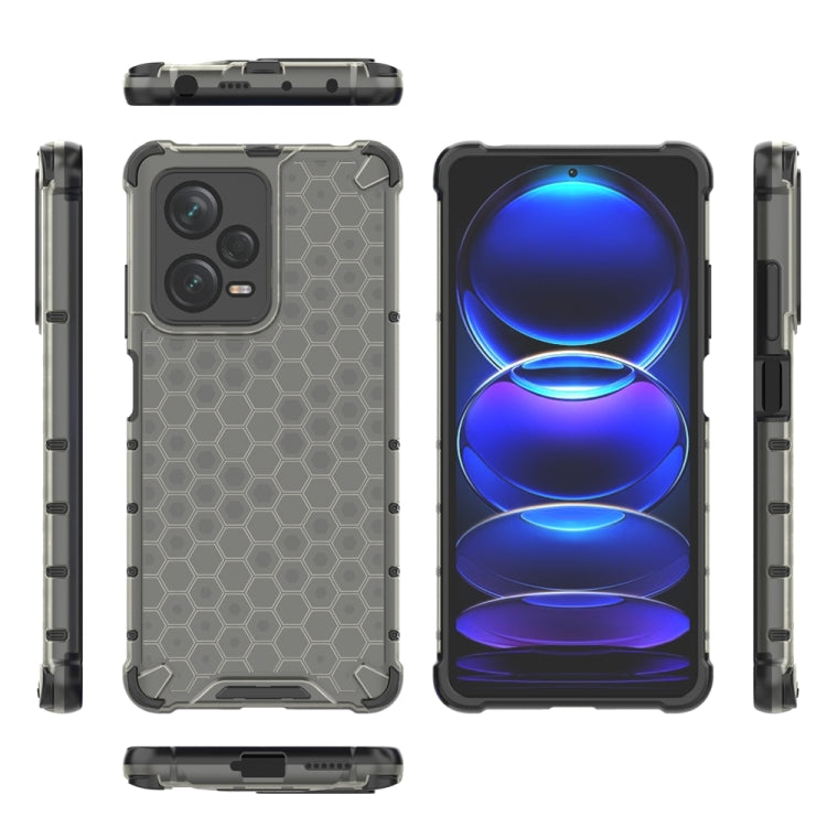 For Xiaomi Redmi Note 12 Pro+ China / Global Shockproof Honeycomb PC + TPU Phone Case(Black)