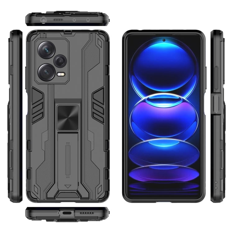 For Xiaomi Redmi Note 12 Pro+ China Supersonic PC + TPU Shock-proof Protective Case with Holder(Black) - free shipping - PMC TechLife - Order now!