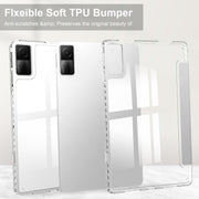 For Xiaomi Redmi Pad 10.6 3-Fold Clear Back Cover Leather Smart Tablet Case(Grey)