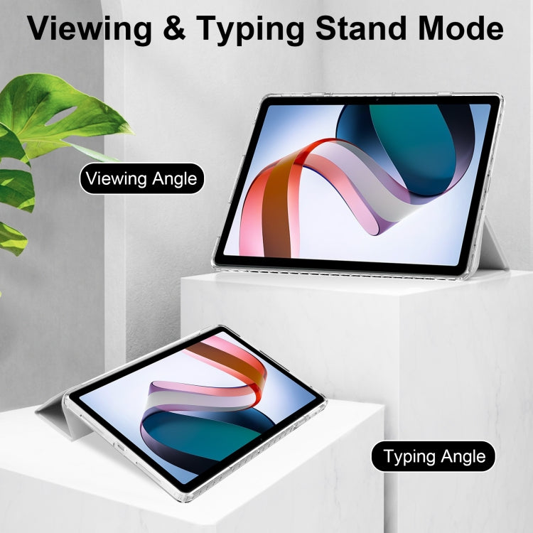 For Xiaomi Redmi Pad 10.6 3-Fold Clear Back Cover Leather Smart Tablet Case(Grey) - free shipping - PMC TechLife - Order now!