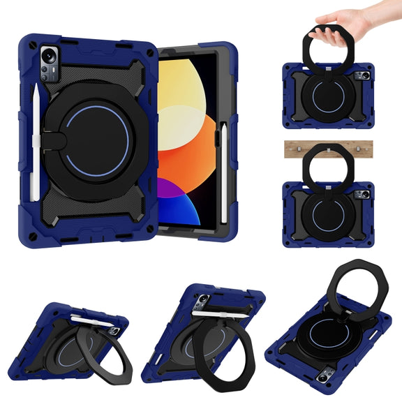 For Xiaomi Pad 5 Pro 12.4 Armor Contrast Color Silicone + PC Tablet Case(Navy Blue)