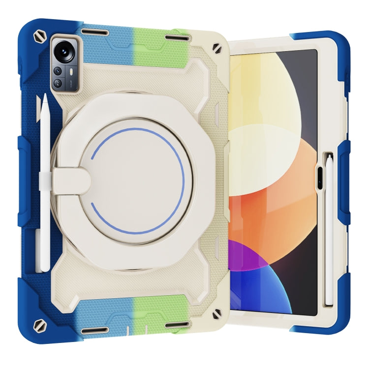 For Xiaomi Pad 5 Pro 12.4 Armor Contrast Color Silicone + PC Tablet Case(Colorful Blue)