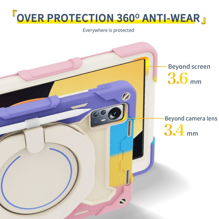 For Xiaomi Pad 5 Pro 12.4 Armor Contrast Color Silicone + PC Tablet Case(Colorful Green)