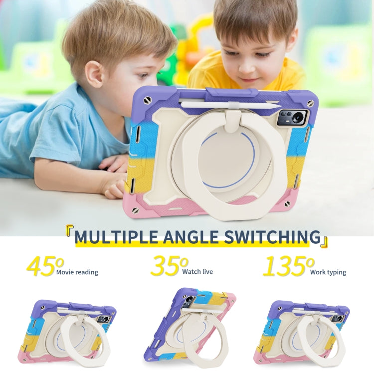 For Xiaomi Pad 5 Pro 12.4 Armor Contrast Color Silicone + PC Tablet Case(Colorful Blue) - Mi Pad 5 Pro 12.4 Case by PMC TechLife | Online Shopping South Africa | PMC TechLife